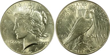 1934 $1 MS62