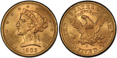 1903-S $5 MS64