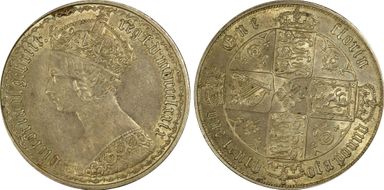 1879 Florin S-3898 ESC-2895 39 Arcs 38 Trefoils AU58