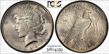 1924-S $1 AU58