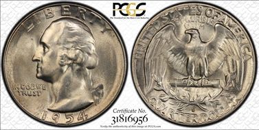 1954-S 25C MS66