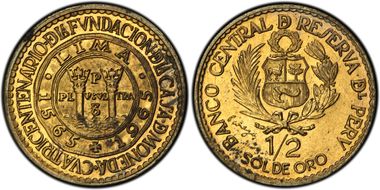1965 1/2 Sol 400th Ann Lima Mint KM-239 PR64