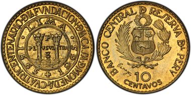 1965 10C 400th Ann Lima Mint KM-237 PR67