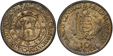 1965 10C 400th Ann Lima Mint KM-237 MS64