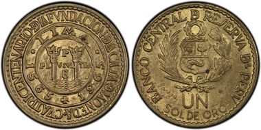 1965 Sol 400th Ann Lima Mint KM-240 MS64