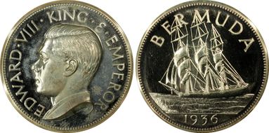 "1936" (1955) Medal FM4b Edward VIII Fantasy Ag PR64CAM