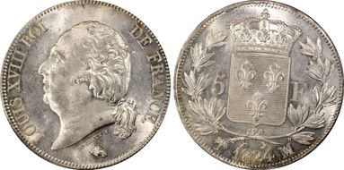 1824-MA 5 Fr Gad-614 MS64