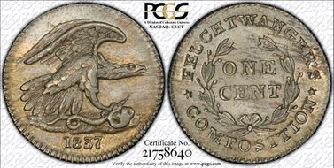 1837 NY 1C HT-268, Feuchtwanger's MS64