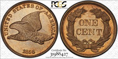 1856 1C Flying Eagle PR67