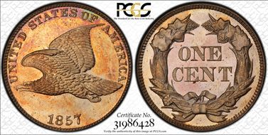 1857 1C Flying Eagle PR65CAM