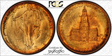 1926 $2.50 Sesquicentennial MS63