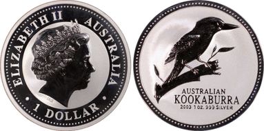 2003 $1 Kookaburra Ag MS70