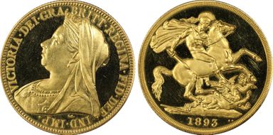 1893 £2 S-3873 PR64DCAM