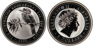 2000(1999) $2 Kookaburra 2oz Ag MS69