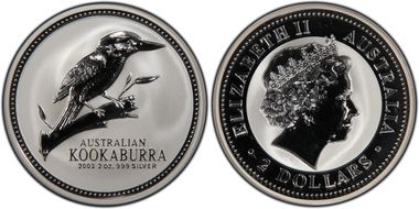 2003 $2 Kookaburra 2oz Ag MS70
