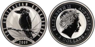 2009-P20 $2 Kookaburra 2oz Ag MS69