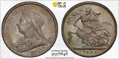 1893 Crown S-3937 LVI Edge MS66