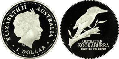 2002-P $1 Kookaburra Ag PR69DCAM