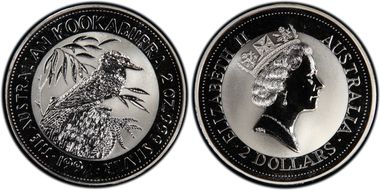 1992 $2 Kookaburra 2oz Ag MS67