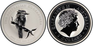 2005 $2 Kookaburra 2oz Ag MS69