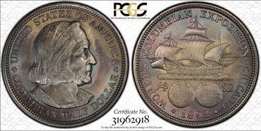 1892 50C Columbian MS63