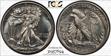 1942 50C PR67+