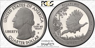 2015-S 25C Kisatchie NP - Silver PR70DCAM