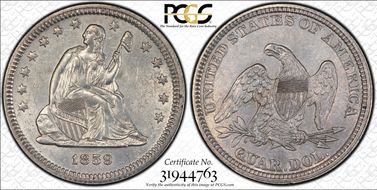 1859 25C AU58