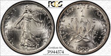 1920 1 Fr Gad-467 Semeuse MS66