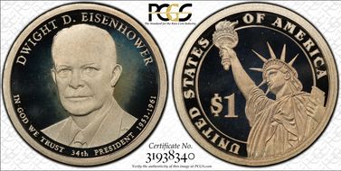 2015-S $1 Dwight D. Eisenhower PR70DCAM