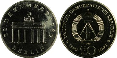 1990-A 20 Mk Brandenburg Gate CN KM-139 MS66