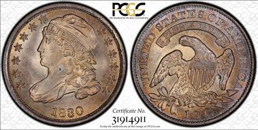 1830 10C JR-2 Small 10C MS67