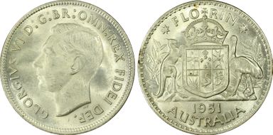 1951(m) Florin KM-48  Ag MS62