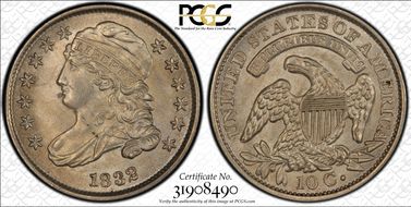 1832 10C MS63