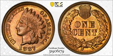 1887 1C MS65RB