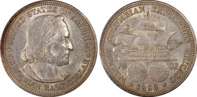 1892 50C Columbian AU58