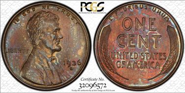 1936-S 1C MS64BN