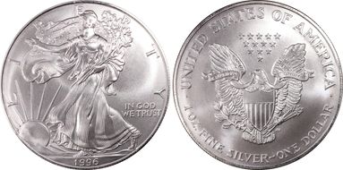 1996 $1 Silver Eagle MS69