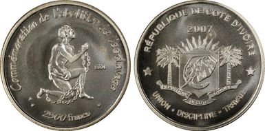 2007 2500 Fr X#E2 Slavery Abolished Fantasy Essai MS66