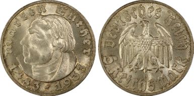 1933-D 5 Mk Luther J-353 MS64