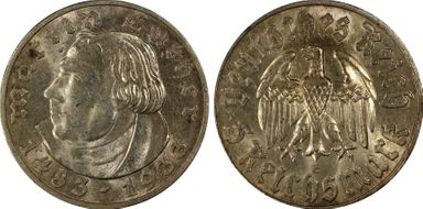 1933-E 5 Mk Luther J-353 MS63