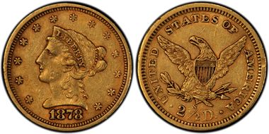 1878-S $2.50 AU53