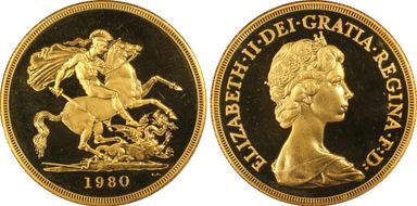 1980 £5 S-SE1 St. George PR68DCAM