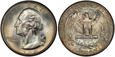 1934 25C Medium Motto MS67+