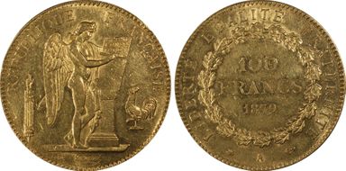 1879-A 100 Fr Gad-1137 F-552 Ancre Barrée AU55