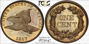 1857 1C Flying Eagle PR61