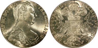"1780"-S.F. Thaler Modern Restrike (1853-Present) MS64