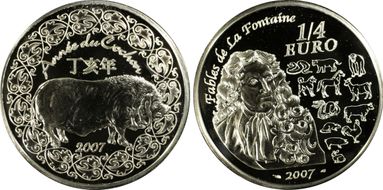 2007 € 1/4 Year of the Pig MS69