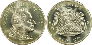 1992 200 Kr Death of Gustaf III MS68