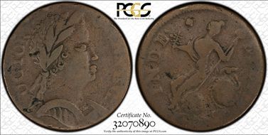 1785 CT 1/2P Bust Right, African Head VF20BN